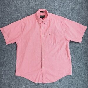 Alexander Julian Shirt Mens‎ L Pink Gingham Checkered Button Down Short Sleeve